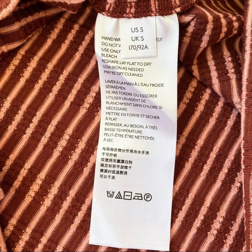 Anthropologie ribbed pink marois Hannah v neck top 70’s 80’s inspired small - Picture 9 of 14